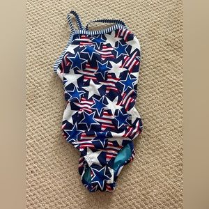 Red white and blue dolphin one piece!